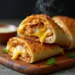 Cheesy Garlic Chicken Wraps with melted cheese CARD