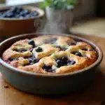 Freshly baked Blueberry Breakfast Bake with golden crust WP